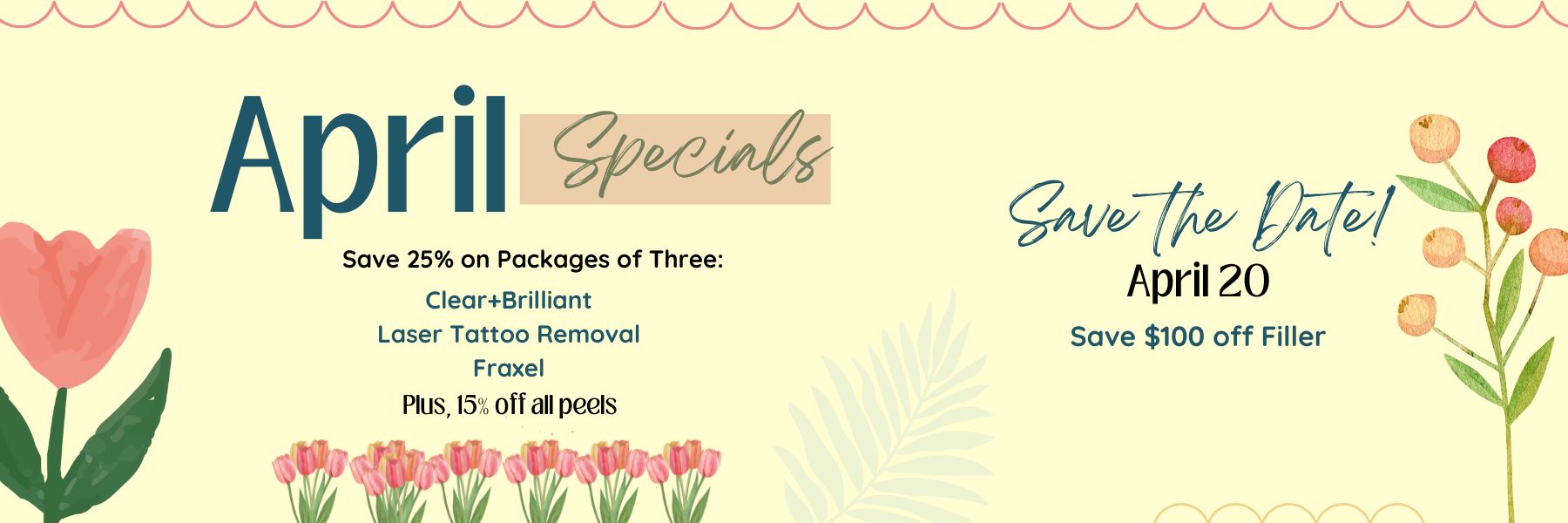 Sparkly blue cover photo with package discounts